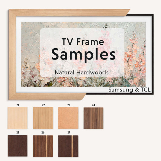 Natural Hardwood TV molding samples