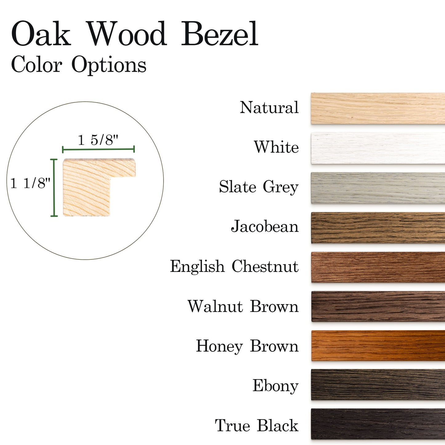 Oak 40 color options