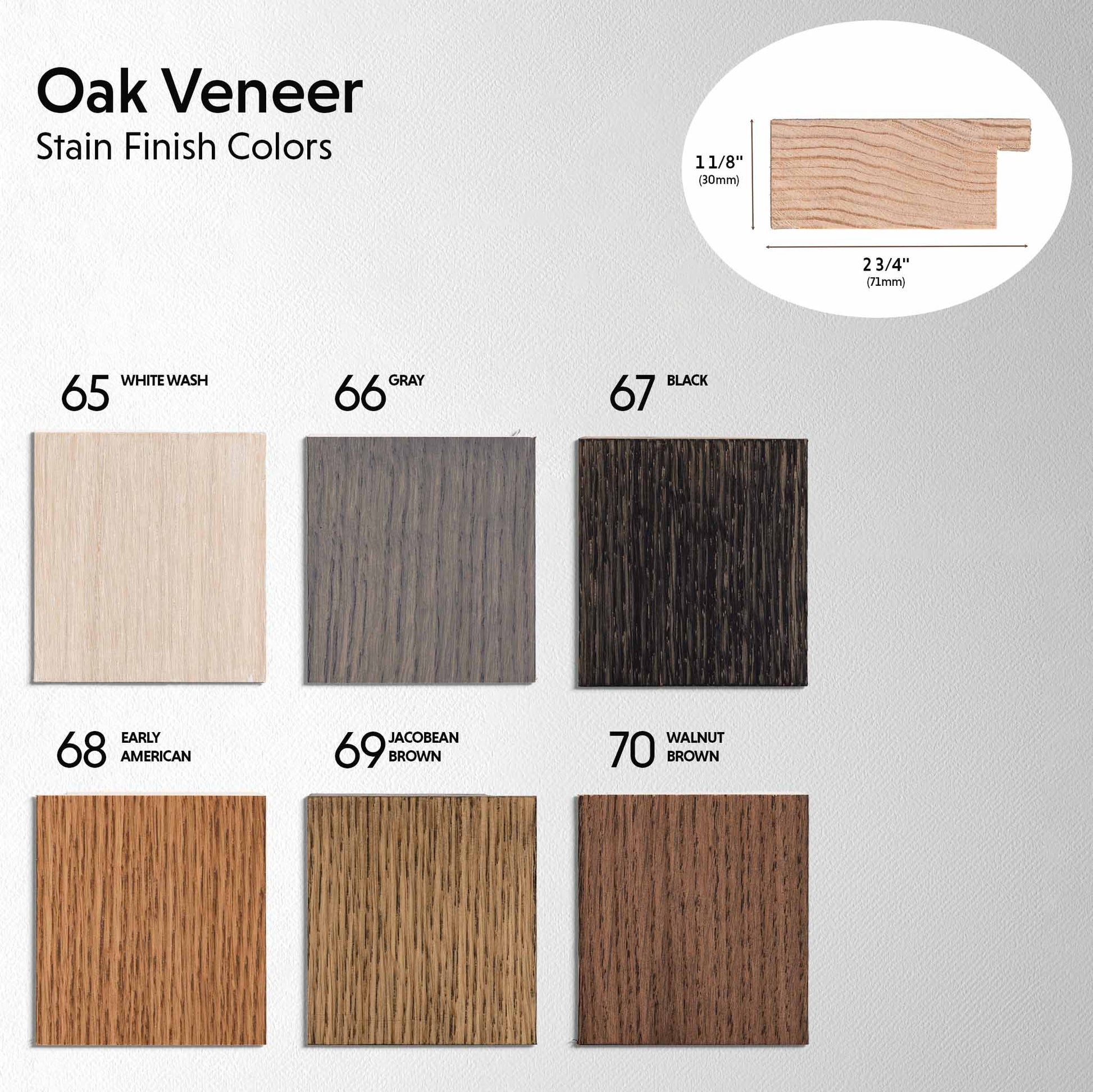 Oak TV frame finish Stain samples