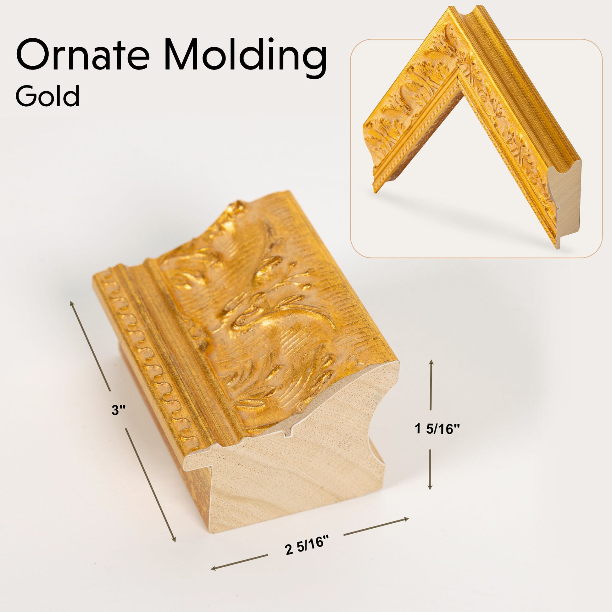 Ornate molding size