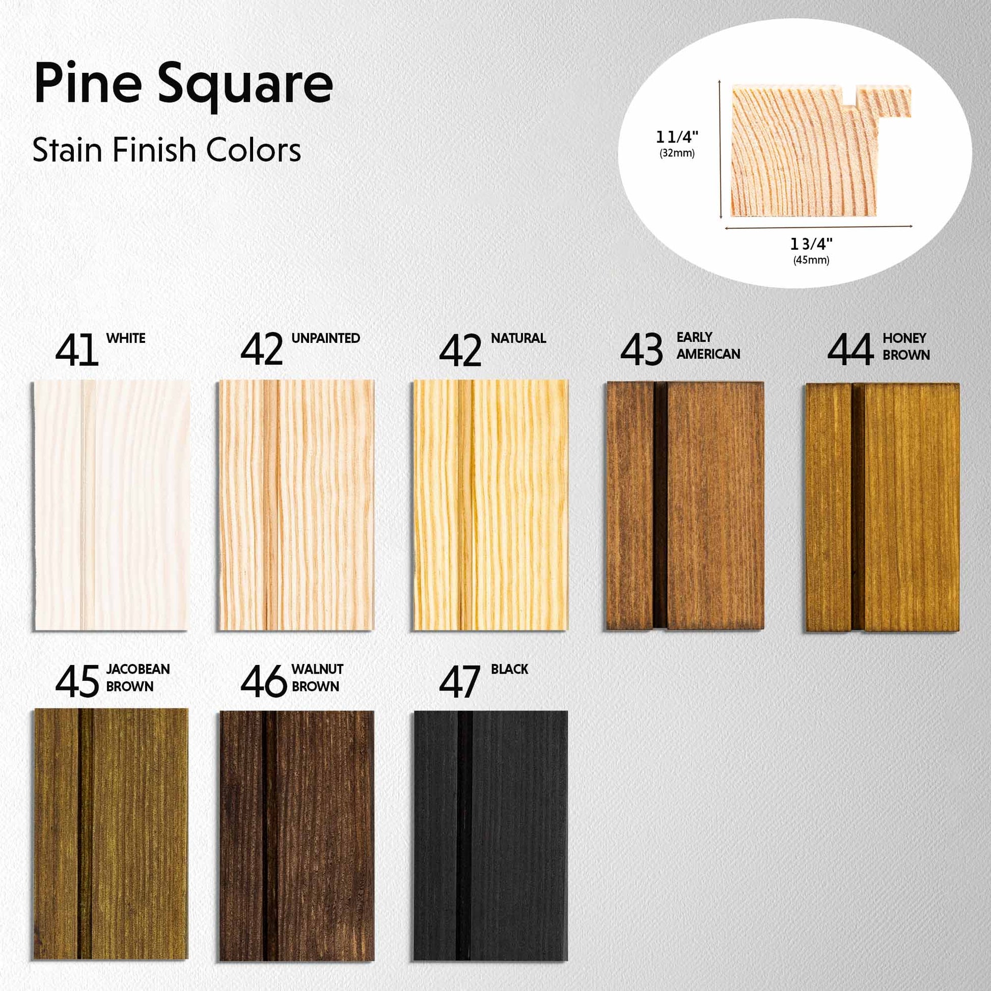 Pine square molding color sample