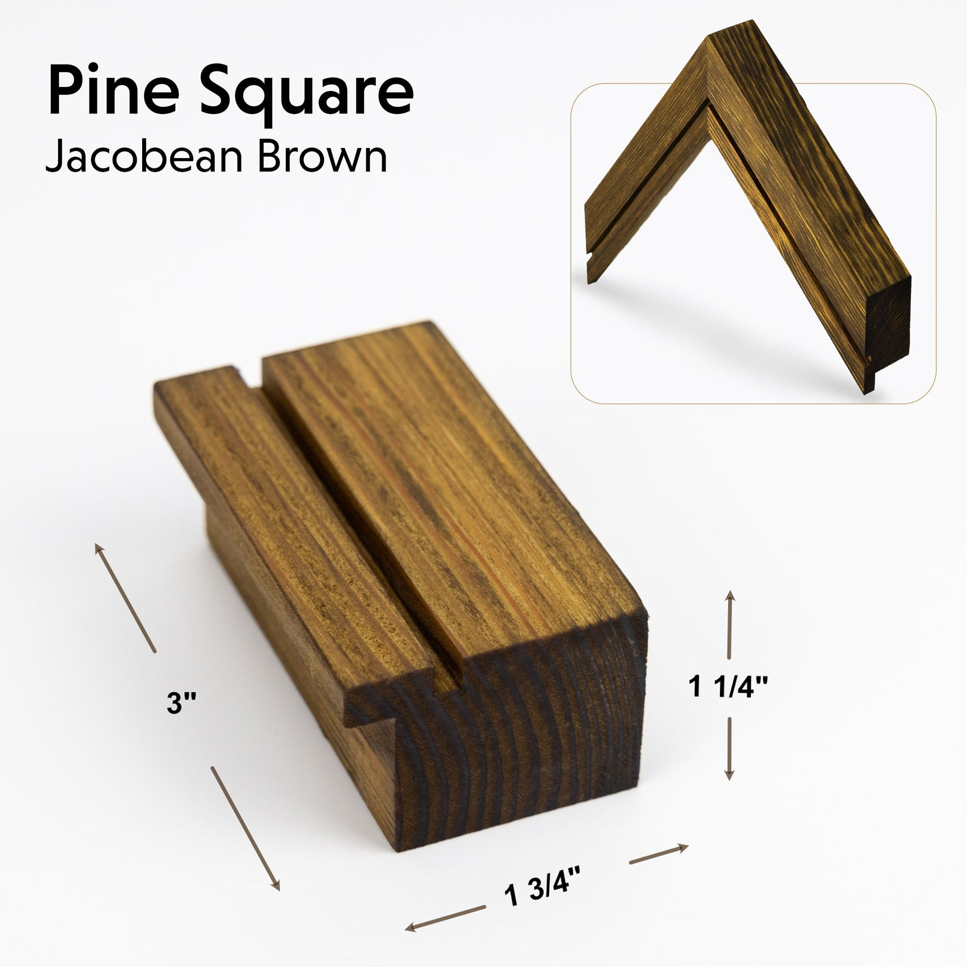 Pine square stained size