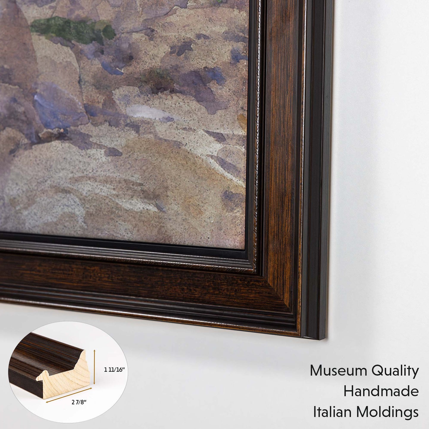 TV frame is made from museum quality italian wooden moldings