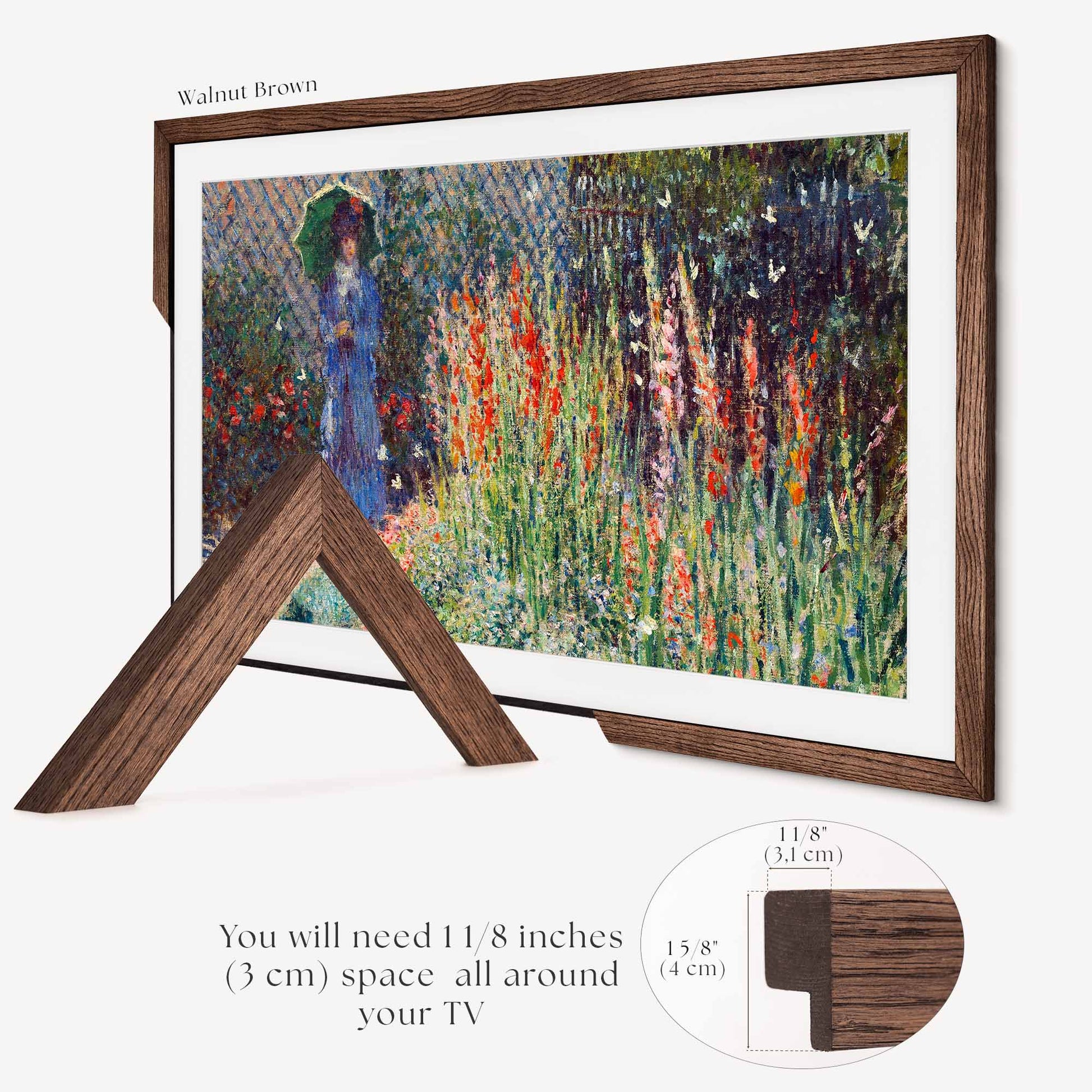 Thin Walnut brown Oak TV Bezel for Samsung The Frame TV's