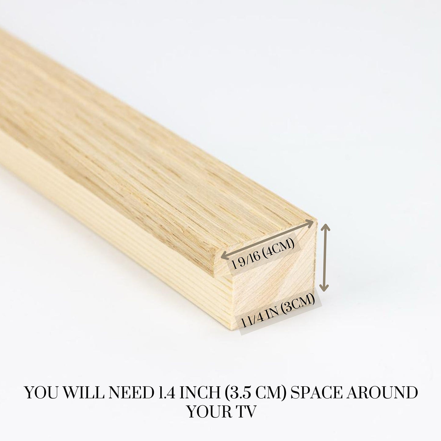 Thin oak TV bezel size