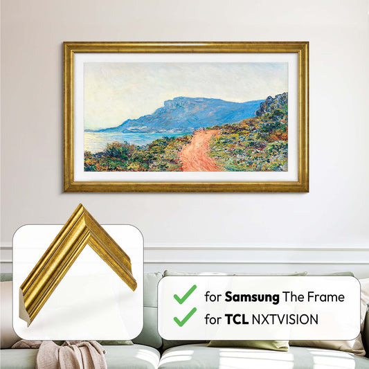 Antique Gold Tv frame 65 Bezel For Samsung The Frame and TCL gilded Bezel