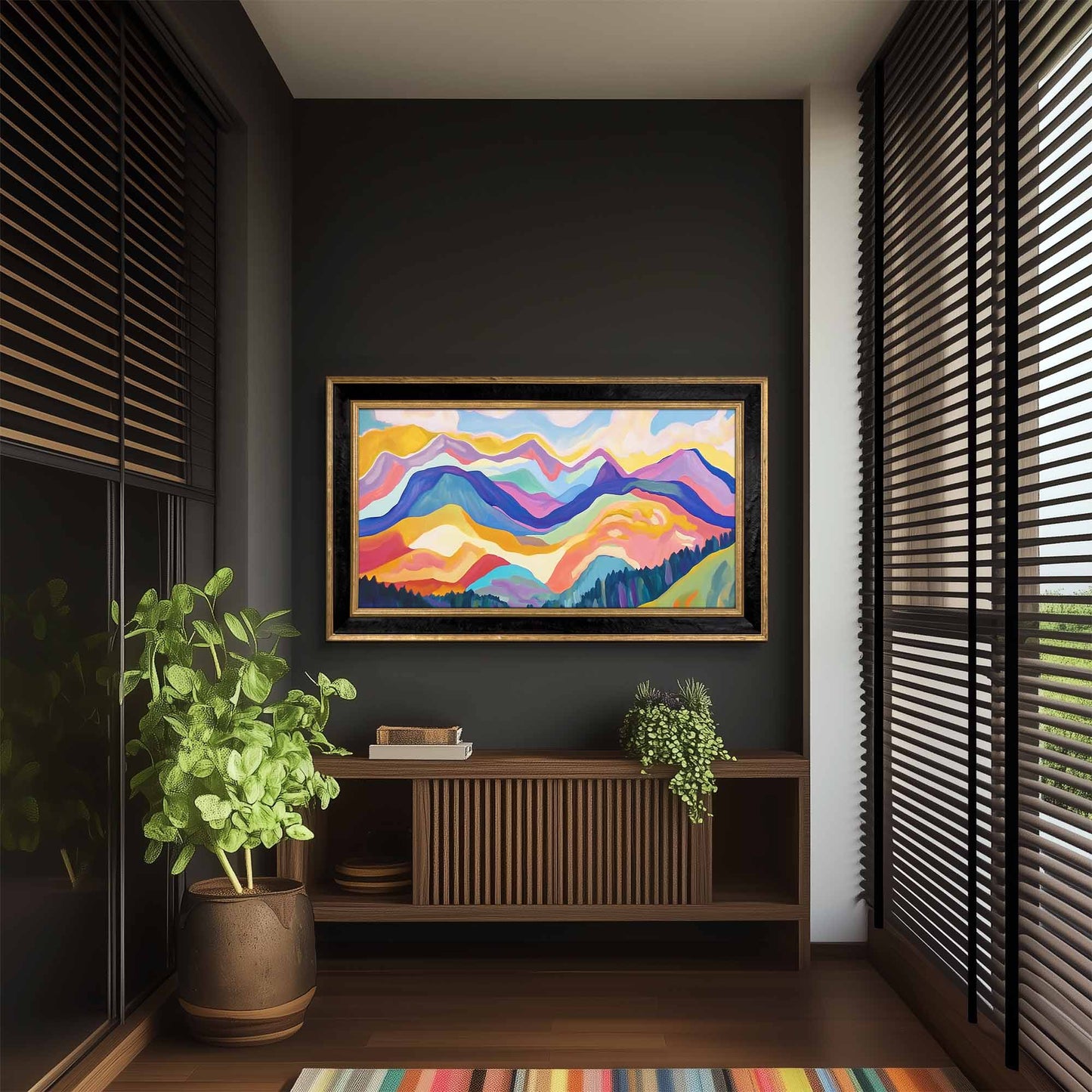 Black and Double Gold TV Frame