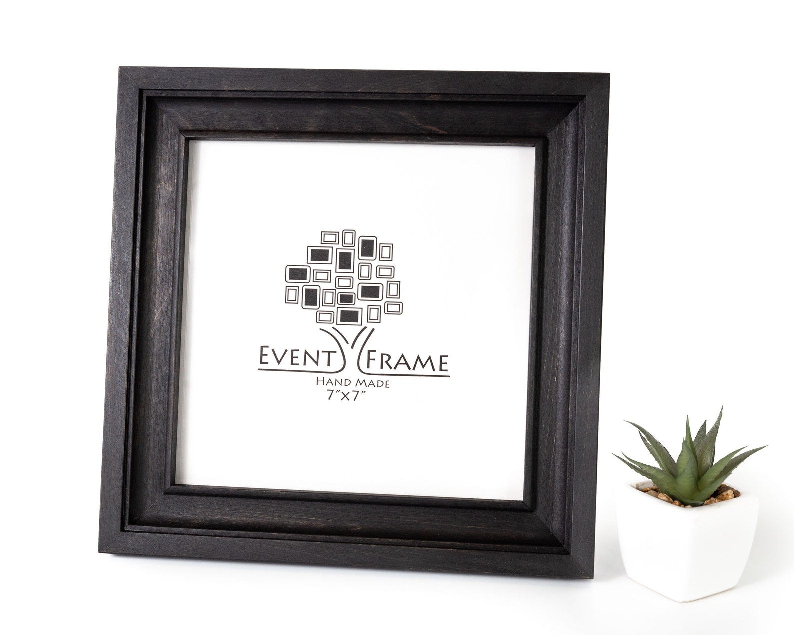 Black framed picture with 'Event Frame' logo on a white background. Black Birch Hardwood Picture Frame, wall hanging gift, 8x10 frame, 11x14 frame, photography wall decor, diploma frame wall hanging