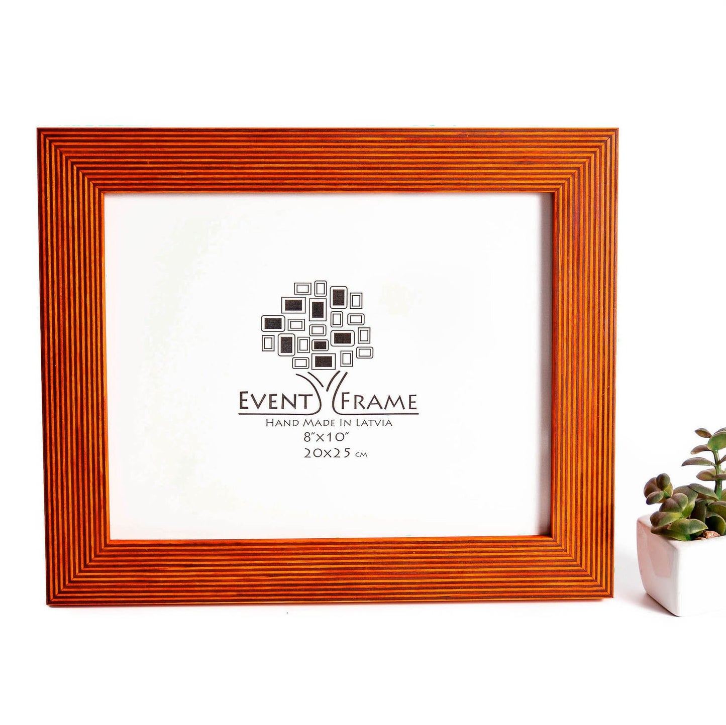 Wooden picture frame with 'Event Frame' branding on a white background. Handmade Orange Picture Frame, Wooden Photo Frame, Birch Wood Frame 4x4 4x6 5x7 5.5x8.5 6x6 6x8 7x7 7x9 8x8 8x10 9x9 10x10 8x12 11x14 32x40