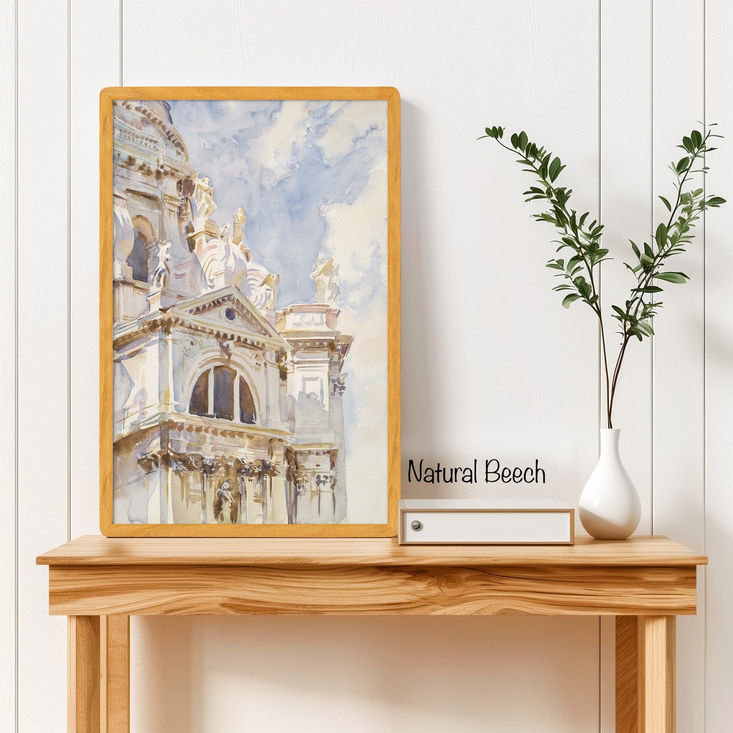 Round Corner Natural Hardwood Picture Frame, 1/2 Thin Edge