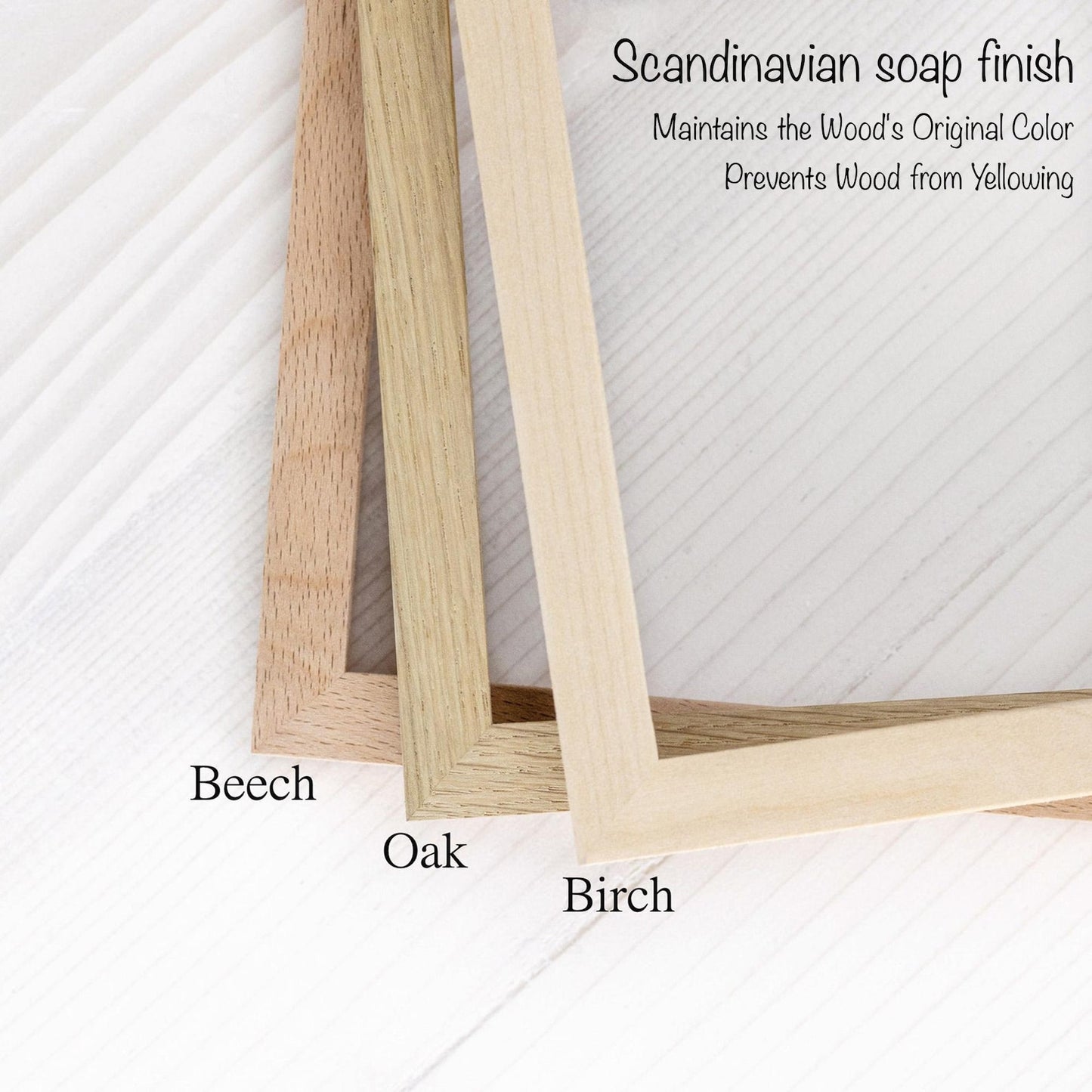 Natural Soap Hardwood Picture Frame, 1/2 Thin Edge