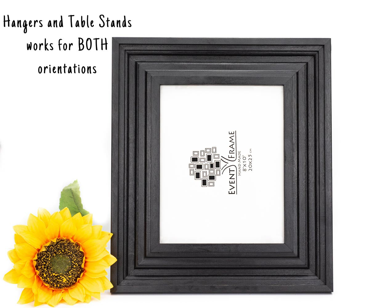 Black Vintage Design Photo Frame from Solid Birch Hardwood 3 inch wide