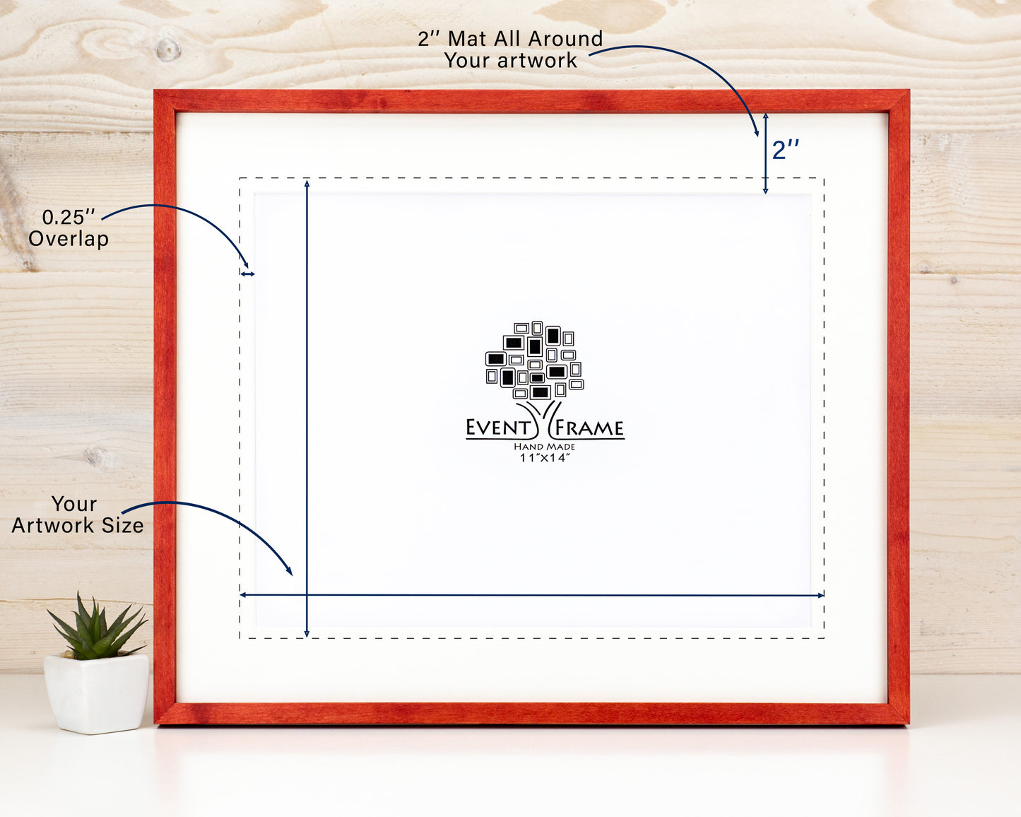Super Slim Red Solid Birch Hardwood Photo Frame 1/2 Thin Edge