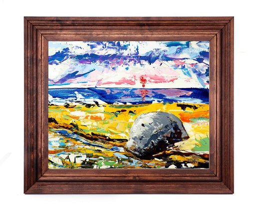 Cadre photo design vintage brun rougeâtre en bois dur de bouleau massif 3 pouces de large