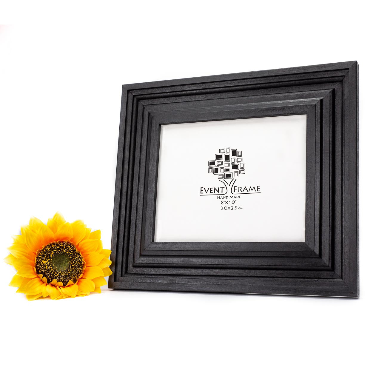Black Vintage Design Photo Frame from Solid Birch Hardwood 3 inch wide