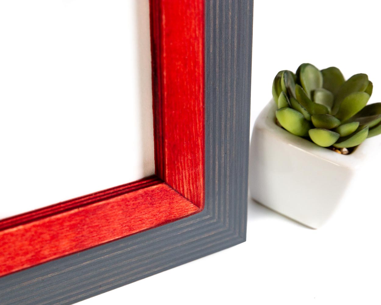 Double Grey + Red  Photo Frame