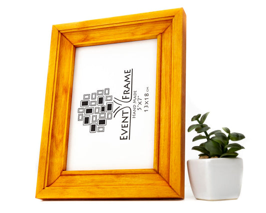 Yellow Vintage Design Photo Frame from Solid Birch Hardwood