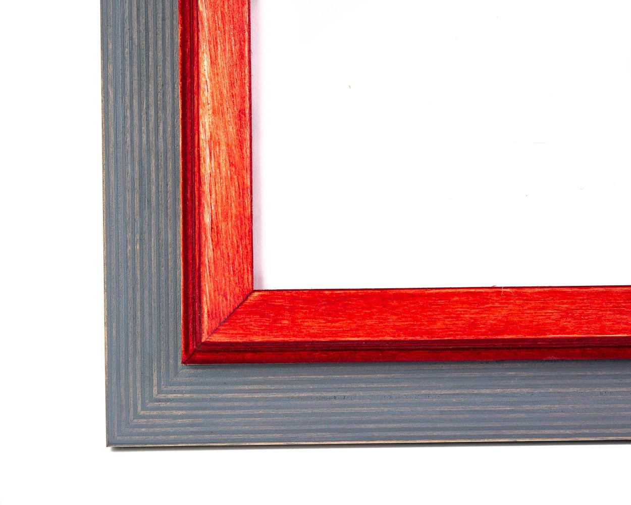 Double Grey + Red  Photo Frame