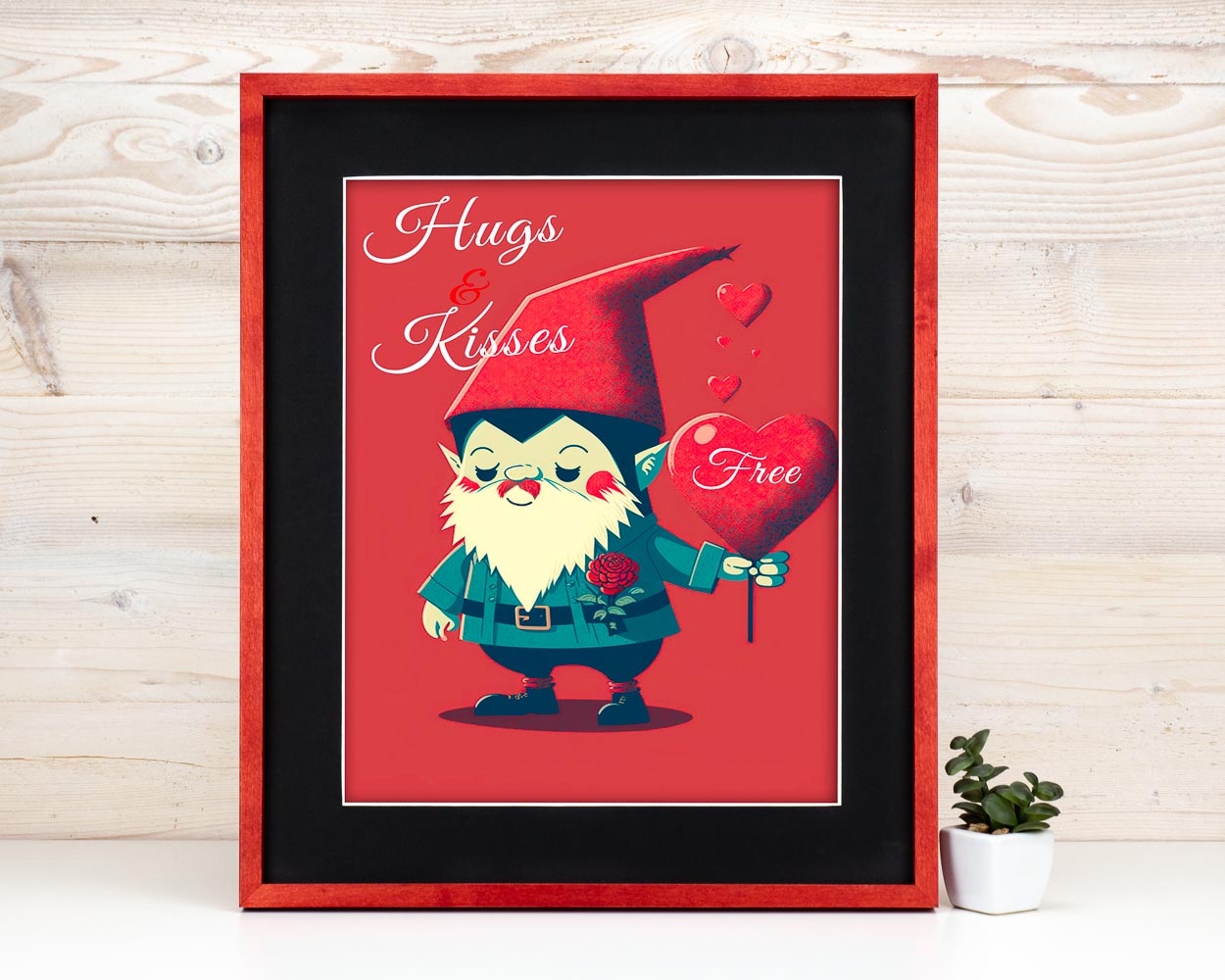Super Slim Red Solid Birch Hardwood Photo Frame 1/2 Thin Edge