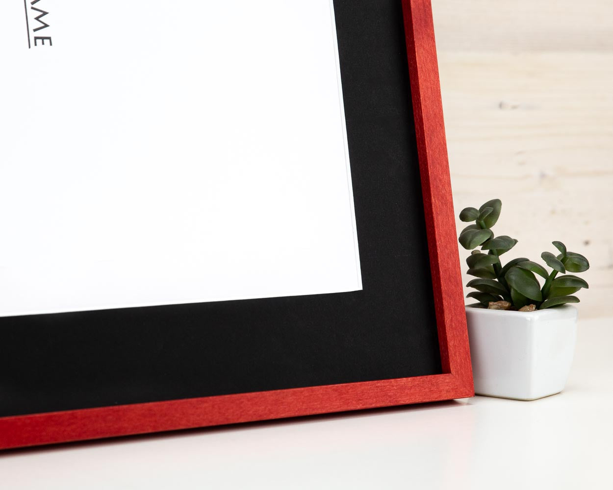 Super Slim Red Solid Birch Hardwood Photo Frame 1/2 Thin Edge
