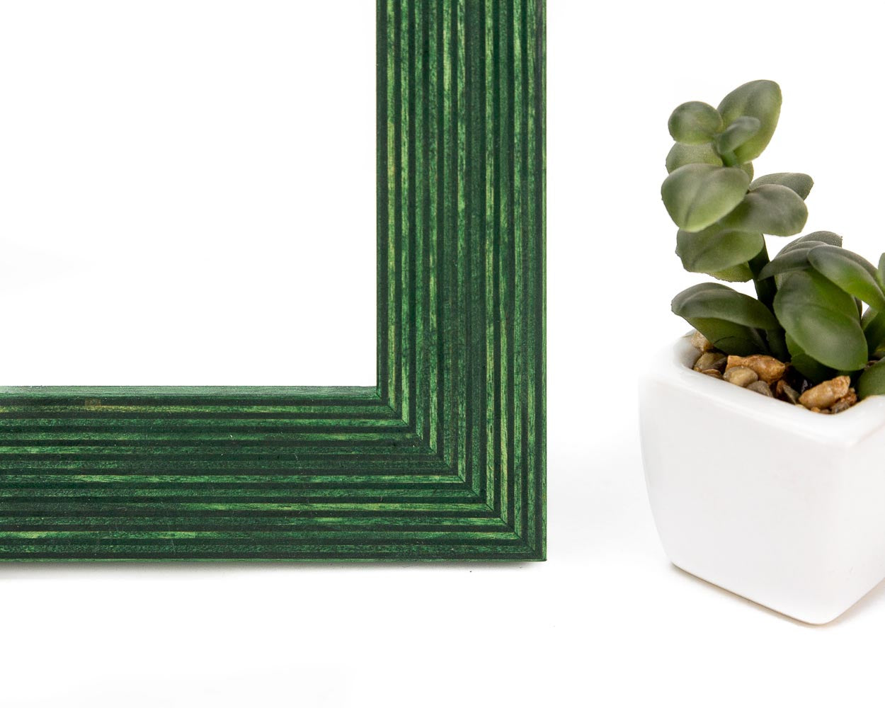 Green striped wooden quality frame.
