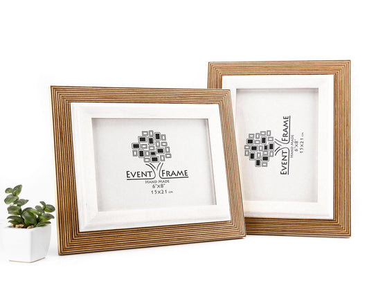 Double Natural + White Photo Frame