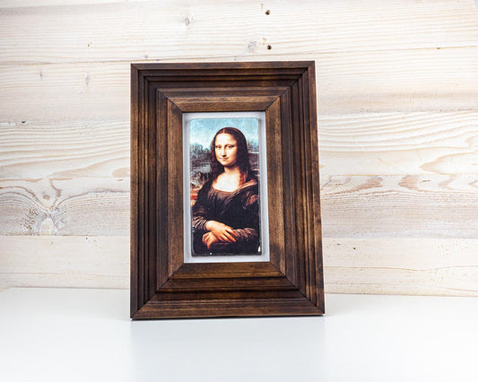 Cadre photo design vintage marron noyer en bois dur de bouleau massif 3 pouces de large