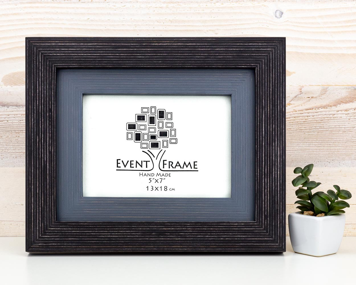 Double Mat Black + Grey Photo Frame