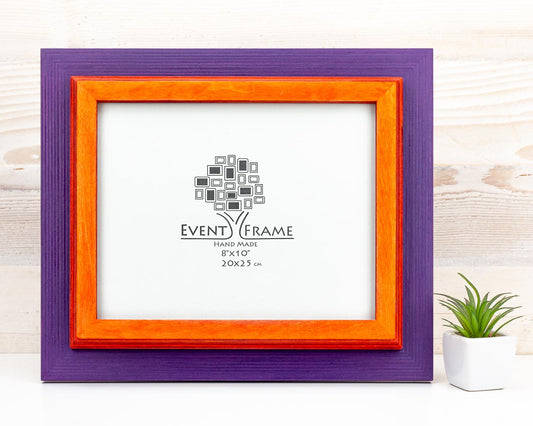 Double Purple + Orange Photo Frame