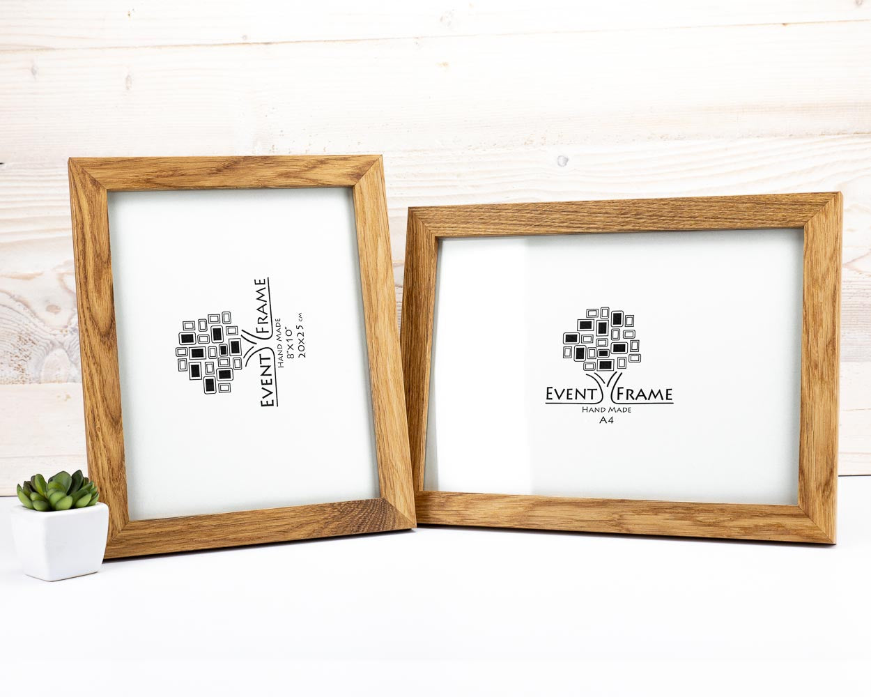 Cadre photo en bois dur de chêne massif au design moderne et naturel, 25 mm