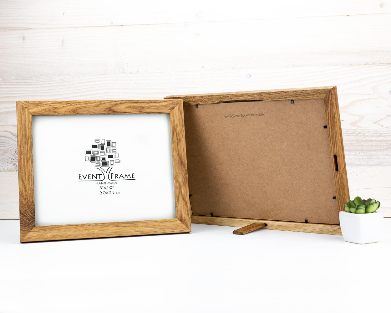 Cadre photo en bois dur de chêne massif au design moderne et naturel, 25 mm
