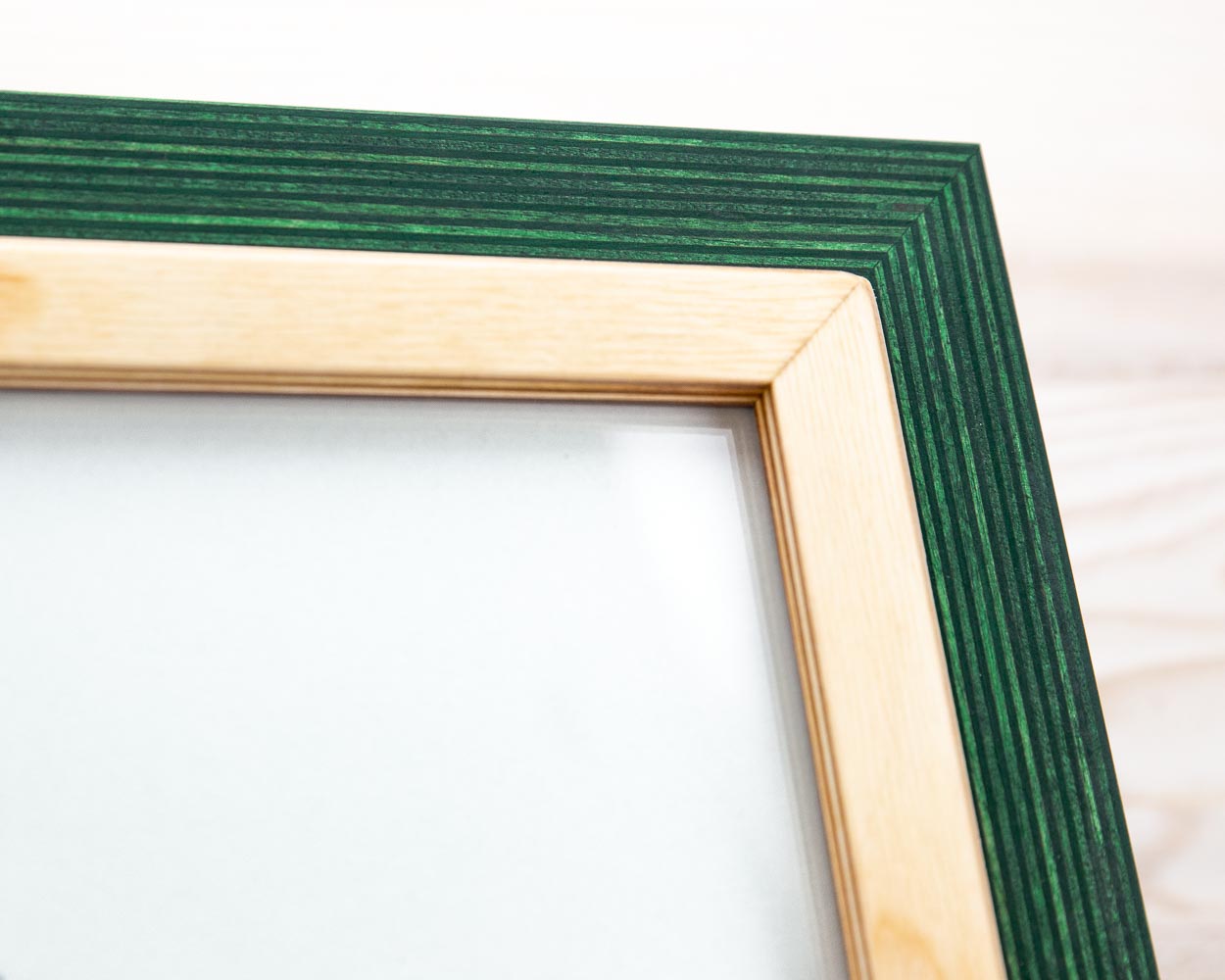 Double Green + Natural Photo Frame