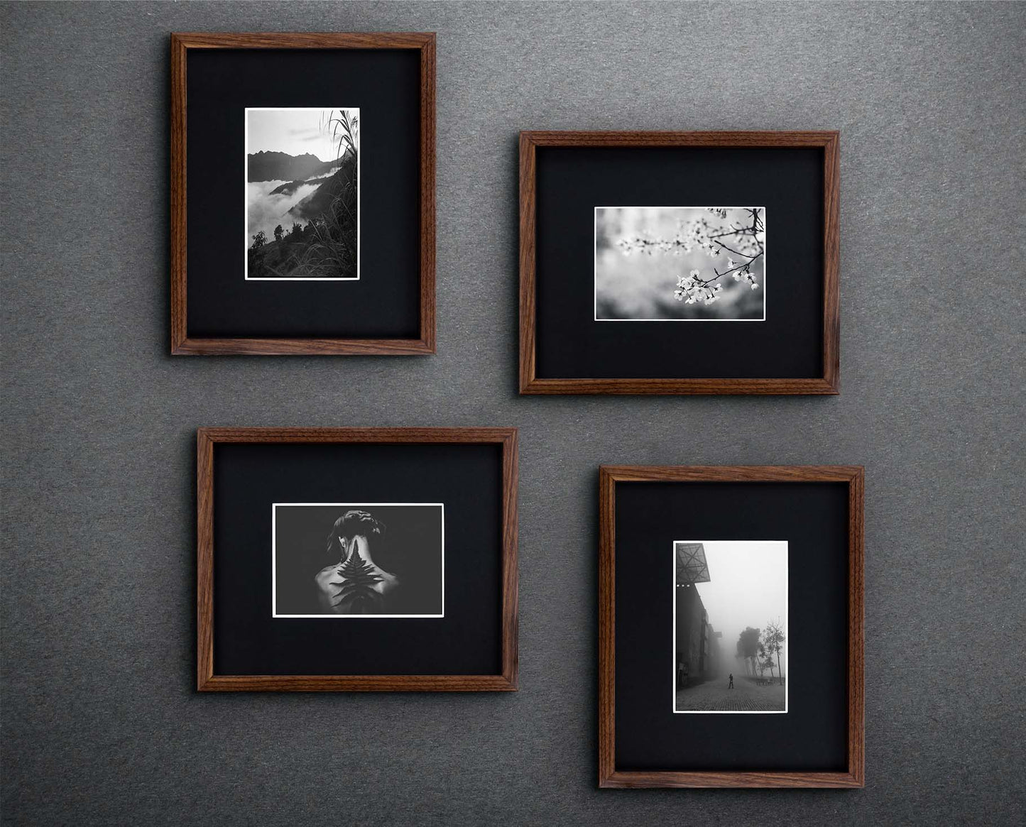 Solid Walnut Hardwood Photo Frame 1/2 Thin Edge