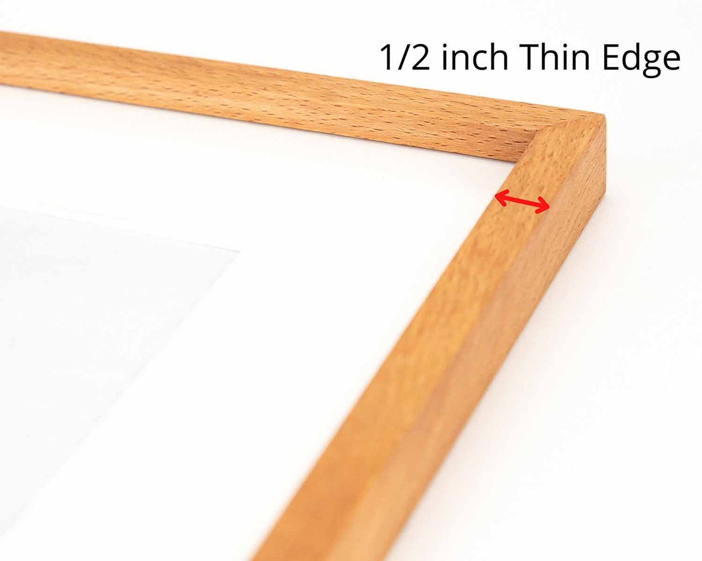 Solid European Beach Hardwood Photo Frame 1/2 Thin Edge