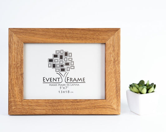 Cadre photo en bois dur de chêne massif au design moderne et naturel, 32 mm