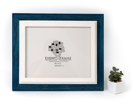 Double Blue + White Photo Frame