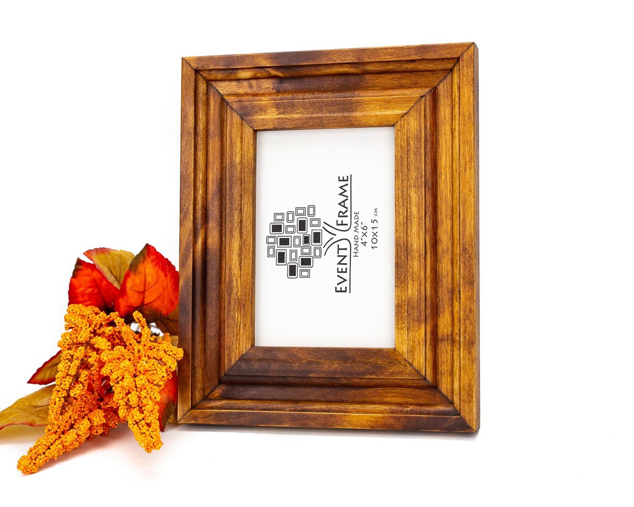 Honey Brown Vintage Design Photo Frame from Solid Birch Hardwood 2 inch wide