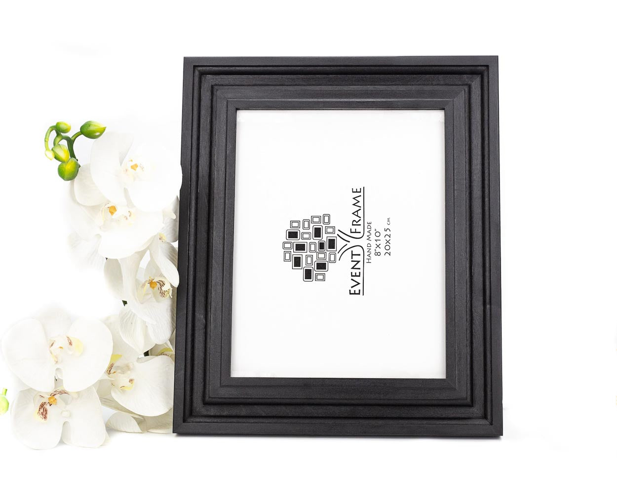 Black Vintage Design Photo Frame from Solid Birch Hardwood 2 inch wide