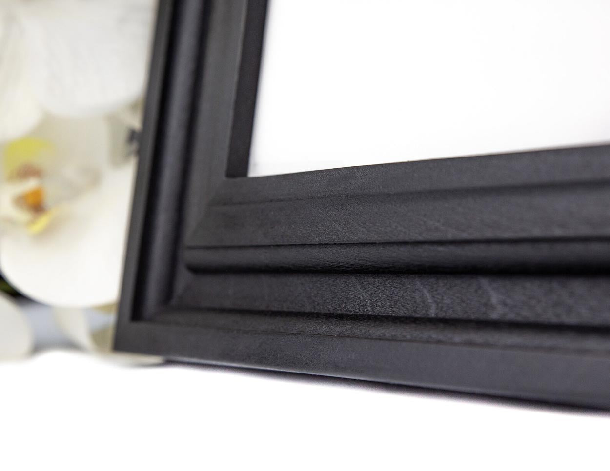 Black Vintage Design Photo Frame from Solid Birch Hardwood 2 inch wide