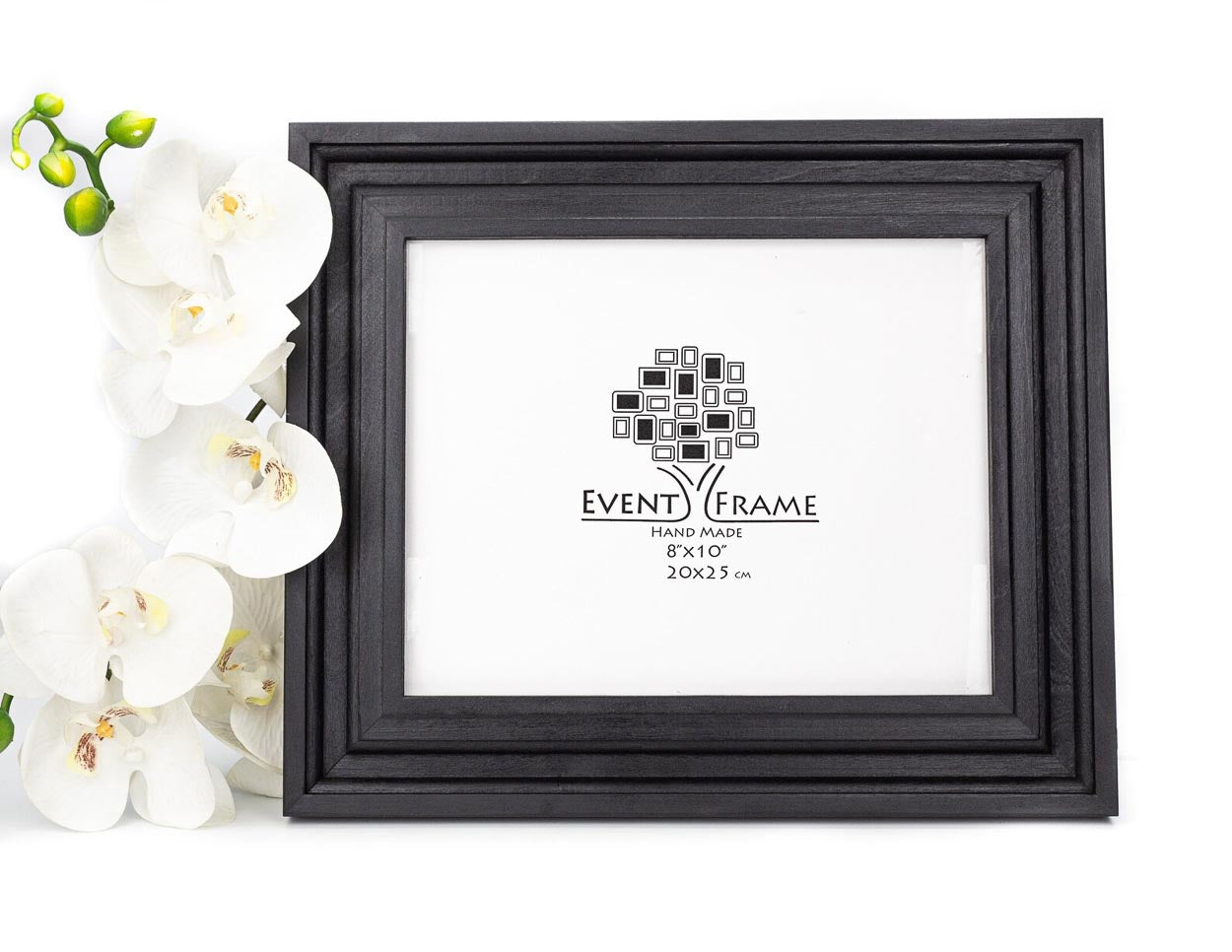 Black Vintage Design Photo Frame from Solid Birch Hardwood 2 inch wide