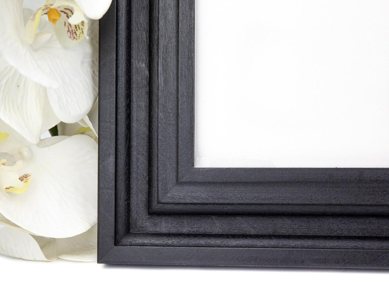 Black Vintage Design Photo Frame from Solid Birch Hardwood 2 inch wide