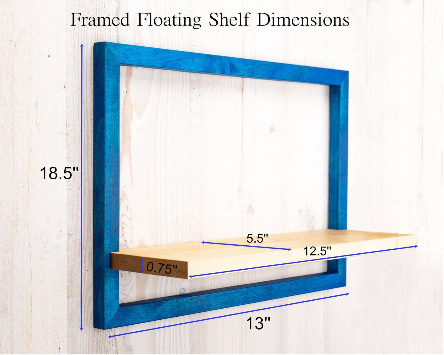 Horizontal Long Framed Floating Shelves 23 mm